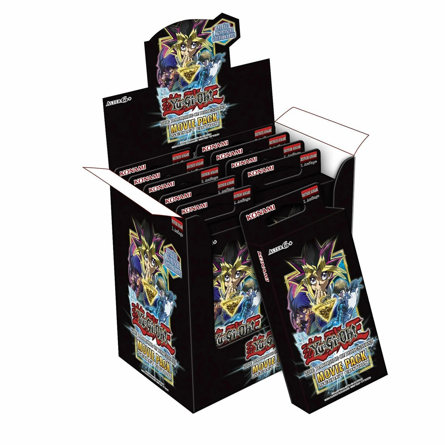 Yu-Gi-Oh! The Dark Side of Dimensions Movie Pack Secret Edition Display Box, UK trading card sealed product.