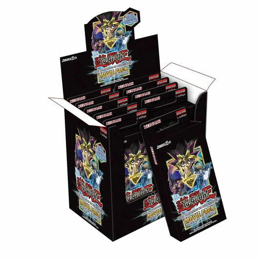 Yu-Gi-Oh! The Dark Side of Dimensions Movie Pack Secret Edition Display Box, UK trading card sealed product.