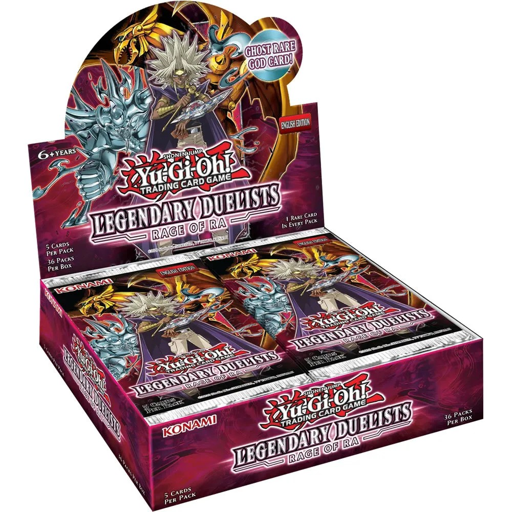 Yu-Gi-Oh! Legendary Duelists: Rage of Ra Booster Box, UK trading card sealed product.