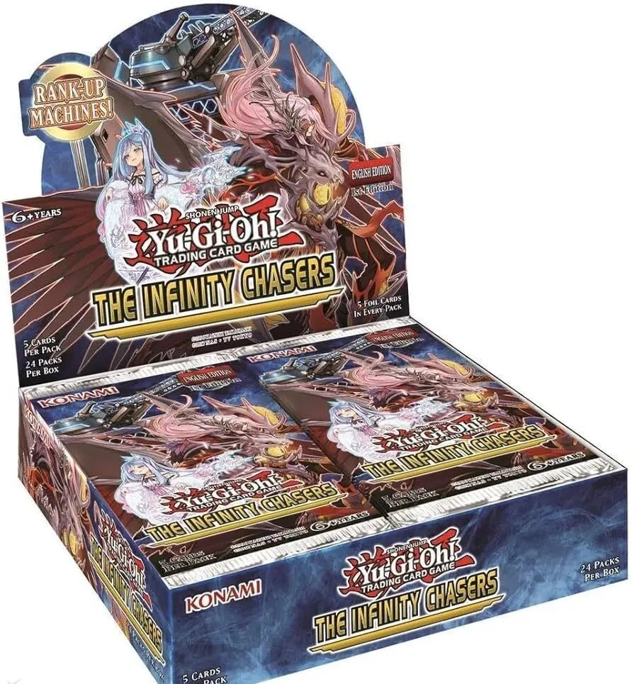 Yu-Gi-Oh! The Infinity Chasers Booster Box, UK trading card sealed product.