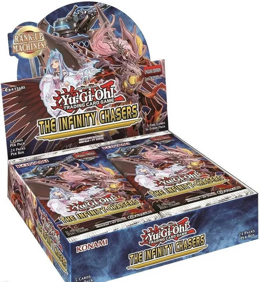 Yu-Gi-Oh! The Infinity Chasers Booster Box, UK trading card sealed product.