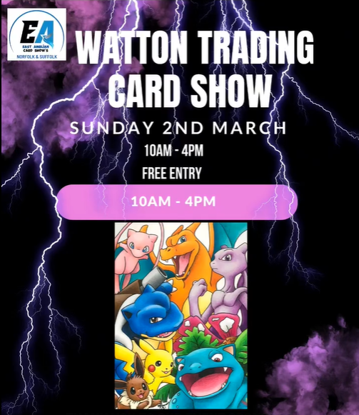 SSINT trading card grading booth at the Watton Card Show, offering in-person grading services and showcasing collectible cards