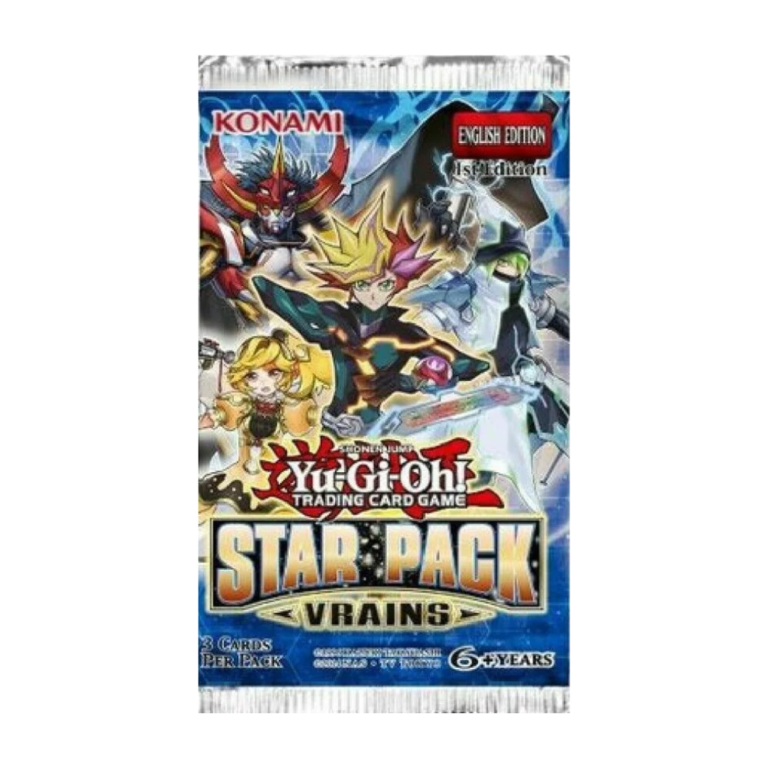 Sealed Yu-Gi-Oh! VRAINS booster pack featuring official Konami trading cards – perfect for collectors and duelists