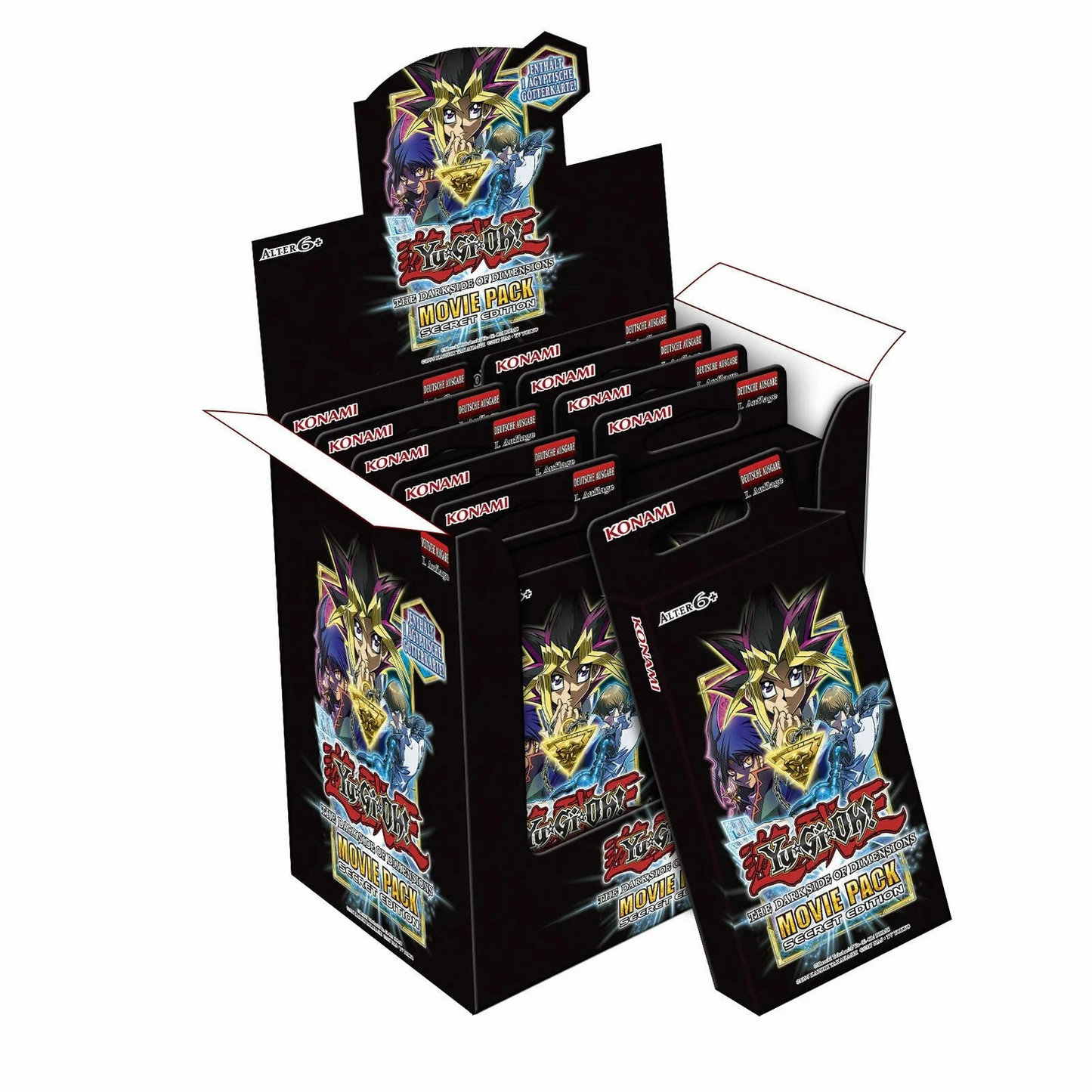 Yu-Gi-Oh! The Dark Side of Dimensions Movie Pack Secret Edition Display Box, UK trading card sealed product.

