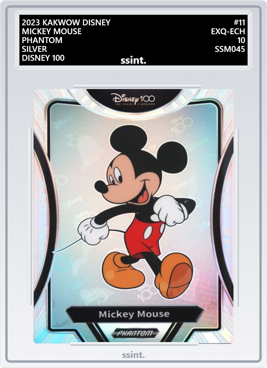 SSINT graded Kakawow Disney trading card, UK card grading with laser engraved label and secure slab.