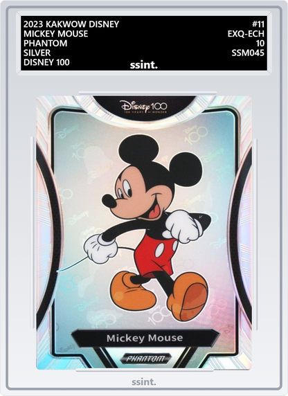 SSINT graded Kakawow Disney trading card, UK card grading with laser engraved label and secure slab.