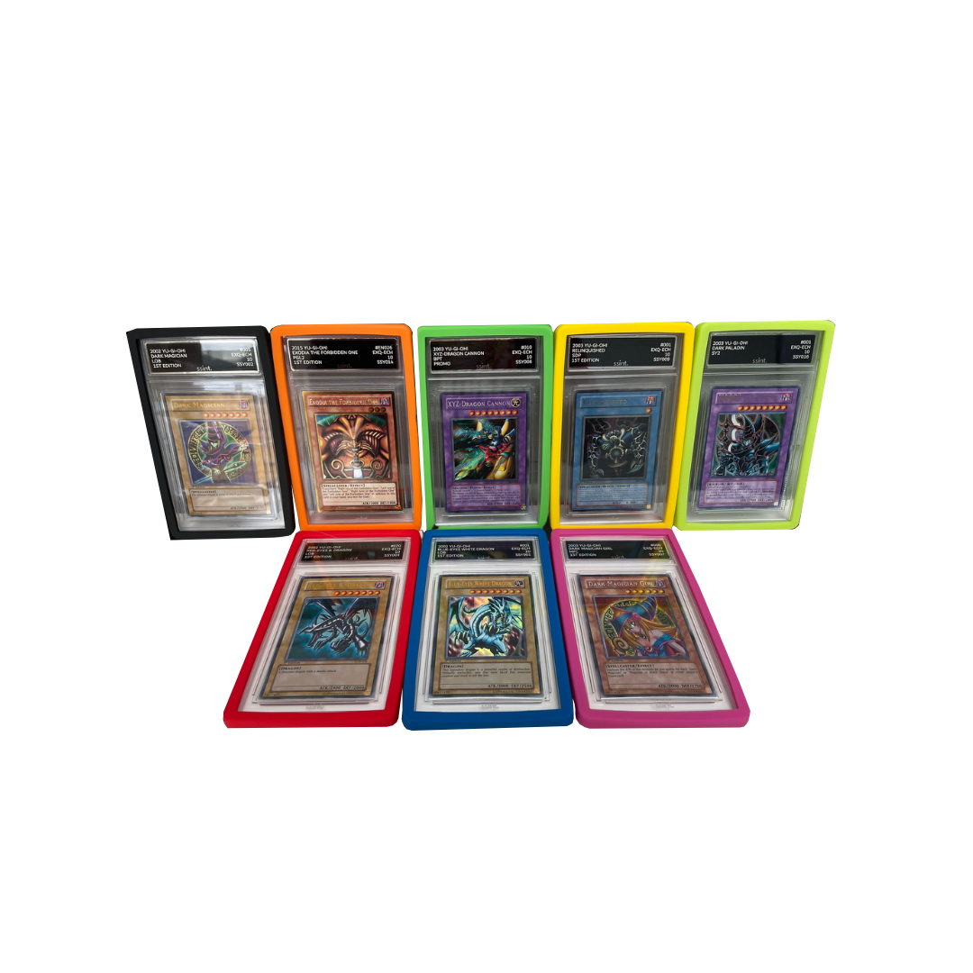SSINT mixed colour slab bumpers for graded cards, UK trading card protection accessories.