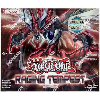 Yu-Gi-Oh! Raging Tempest Booster Box, UK trading card sealed product.

