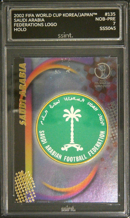 SSINT graded Saudi Arabian football trading card showcasing player and official team details

