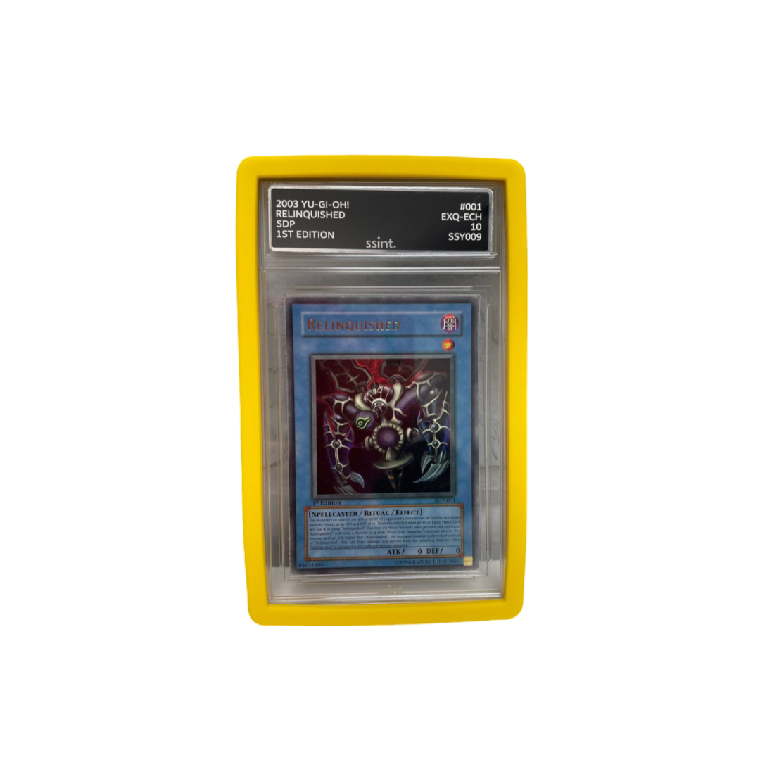 SSINT yellow slab bumper for graded cards, UK trading card protection accessory.